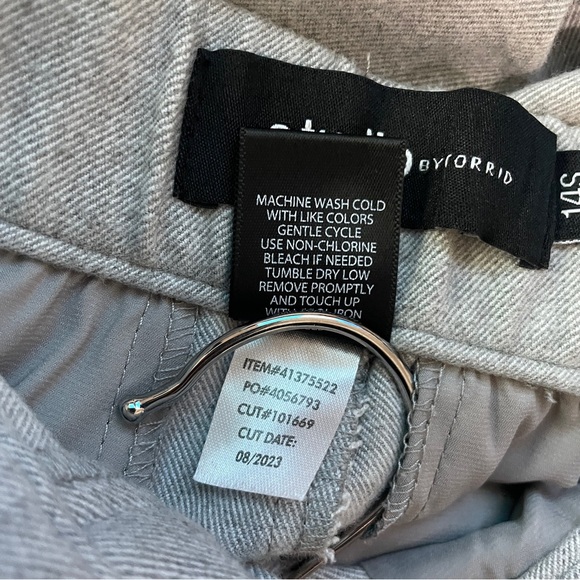 Torrid Studio Wide Leg Brushed Twill High Rise Pant Welt Pockets Grey Plus 14 S - Picture 10 of 13